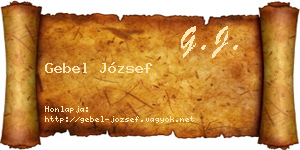 Gebel József névjegykártya